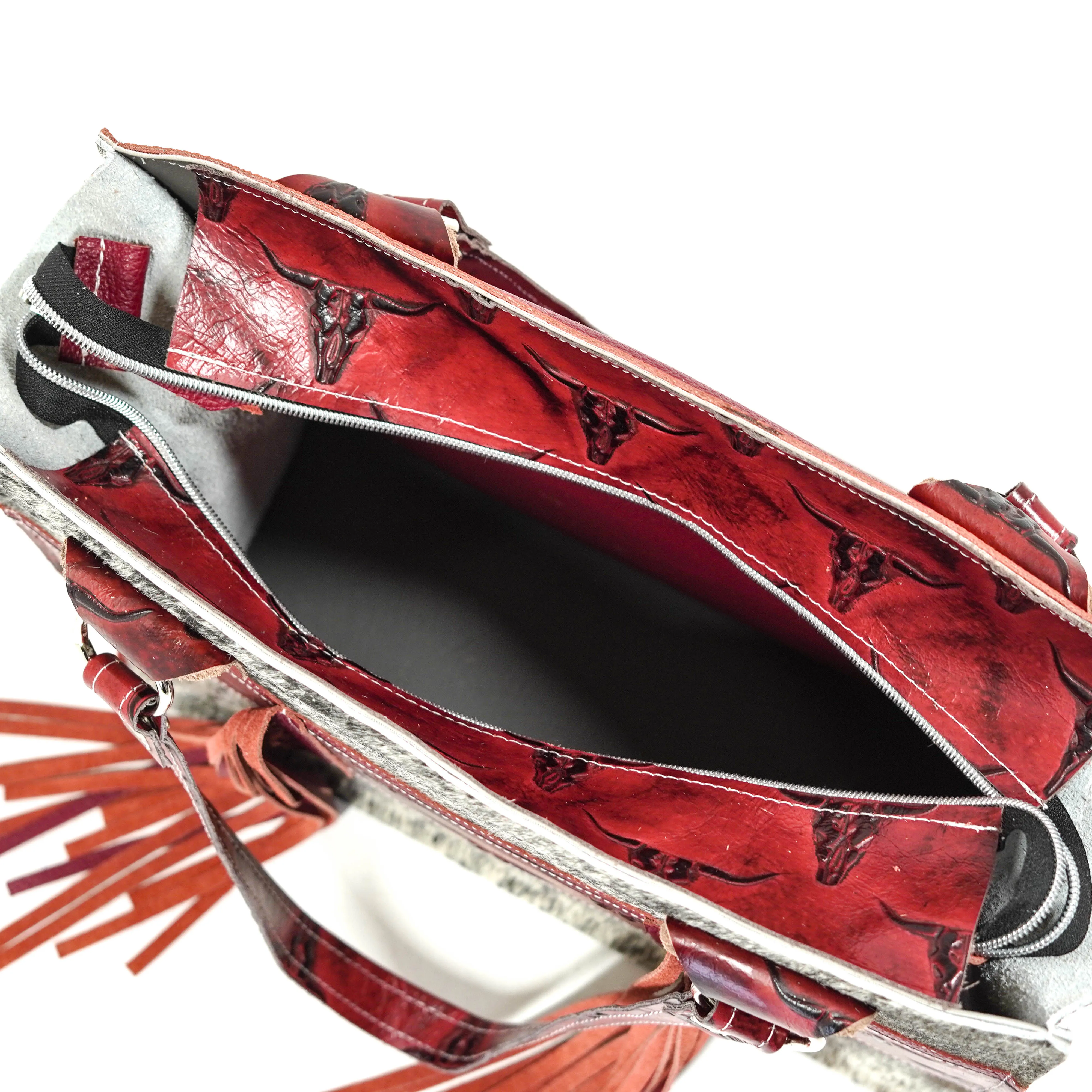 Clerk - Exotic Brindle w/ Burgundy Skulls