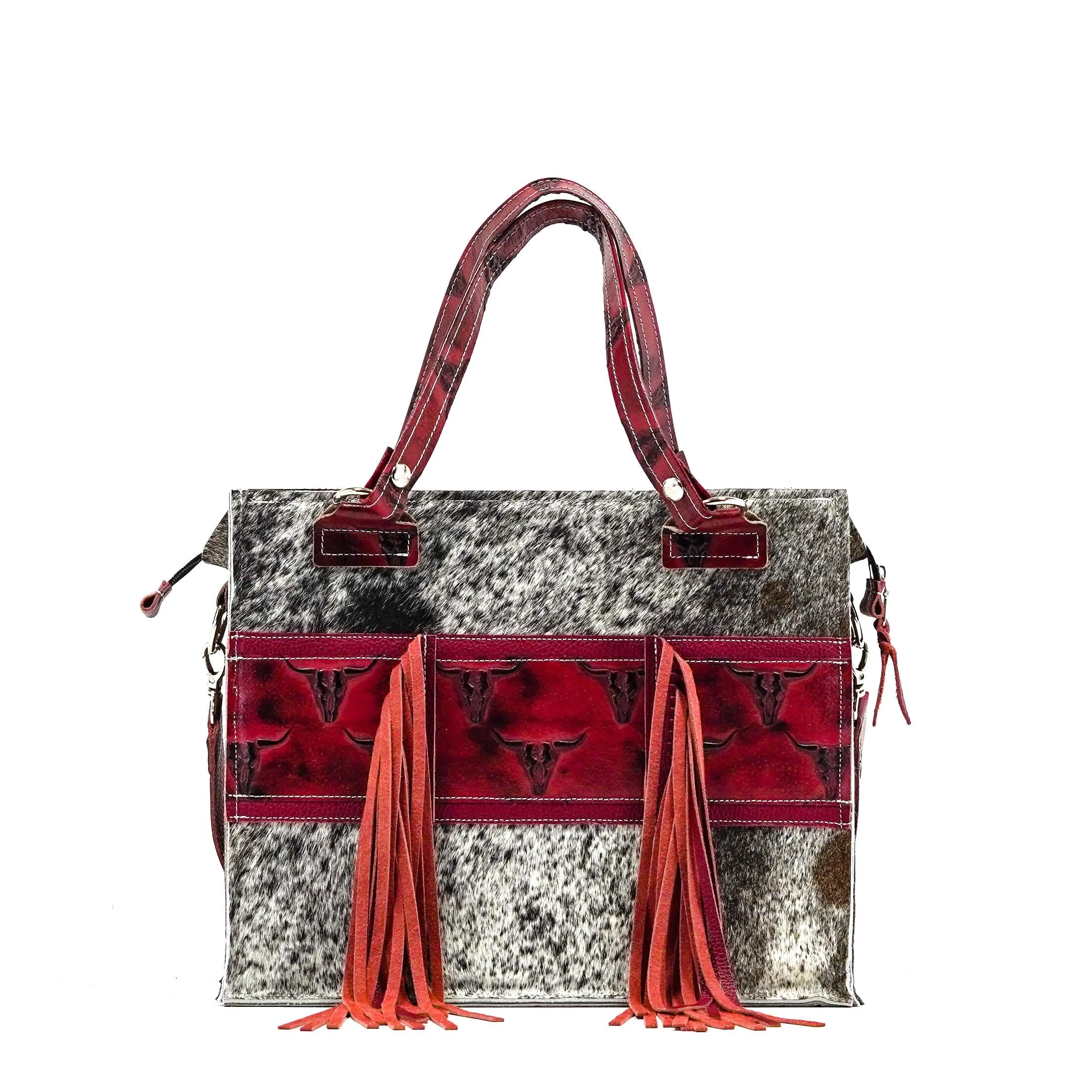 Clerk - Exotic Brindle w/ Burgundy Skulls