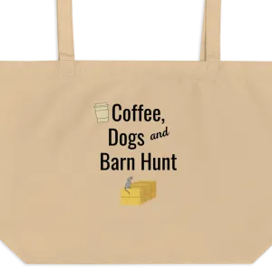 Coffee, Dogs & Barn Hunt X-Large Tote/ Shopping Bags