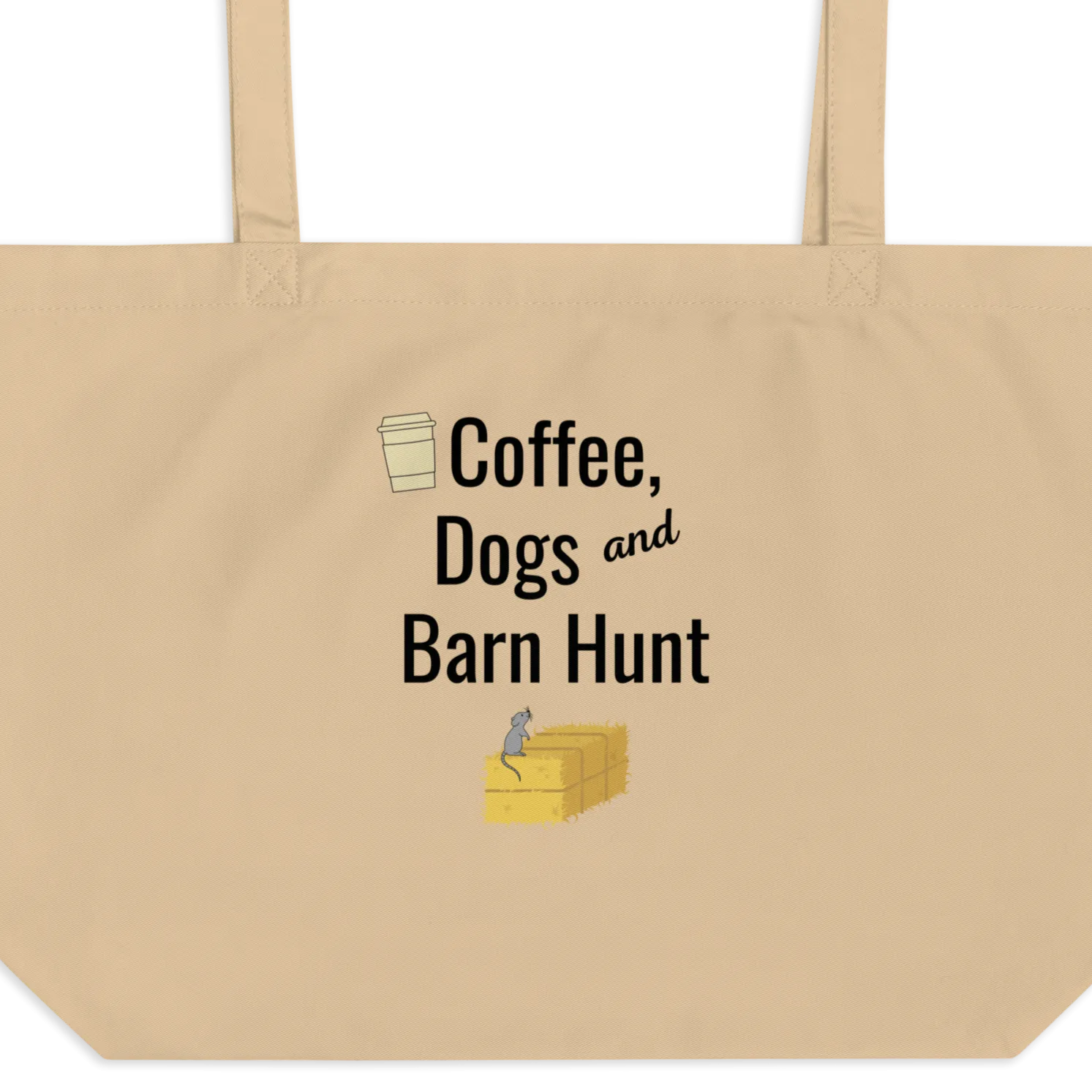 Coffee, Dogs & Barn Hunt X-Large Tote/ Shopping Bags