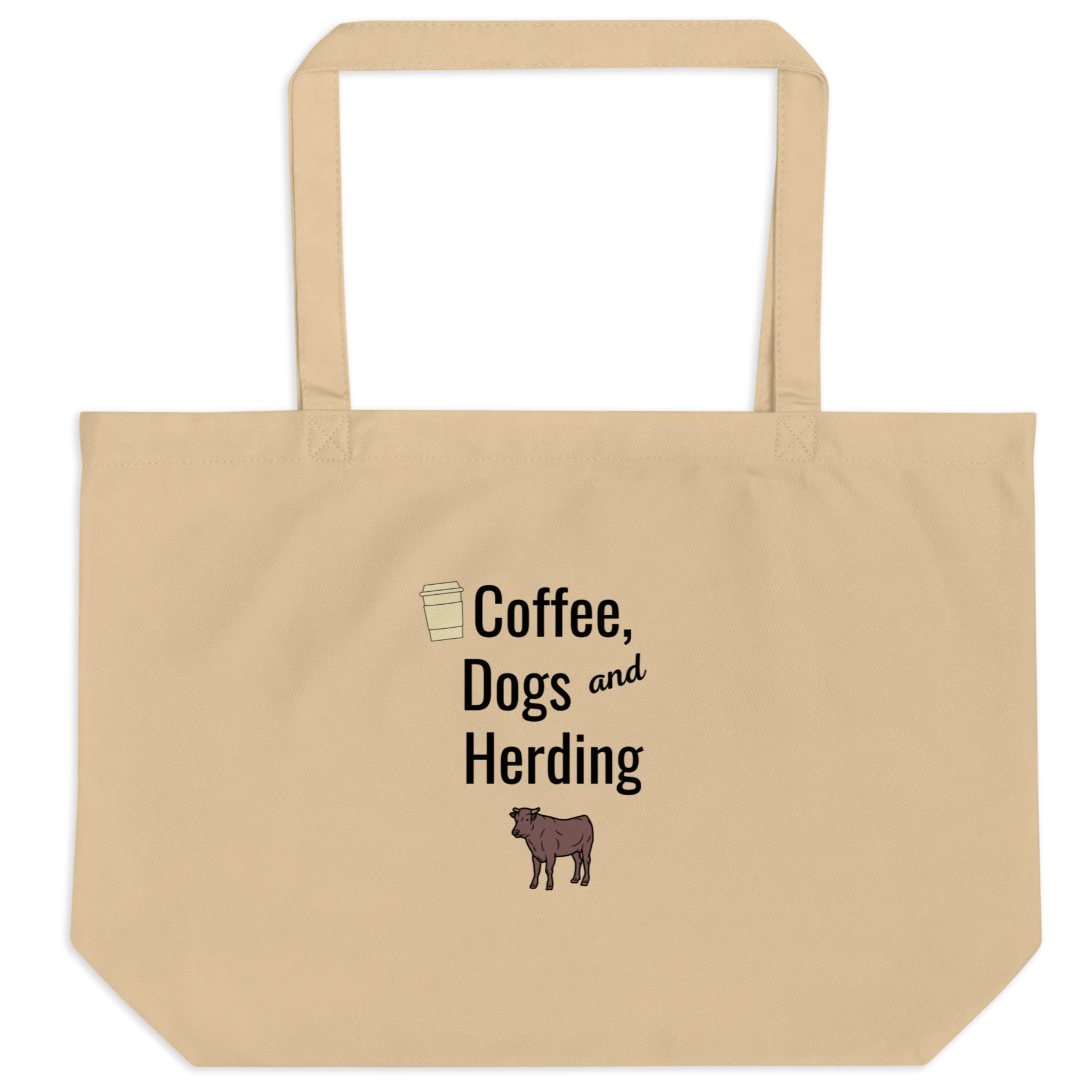 Coffee, Dogs, and Cattle Herding X-Large Tote/ Shopping Bags