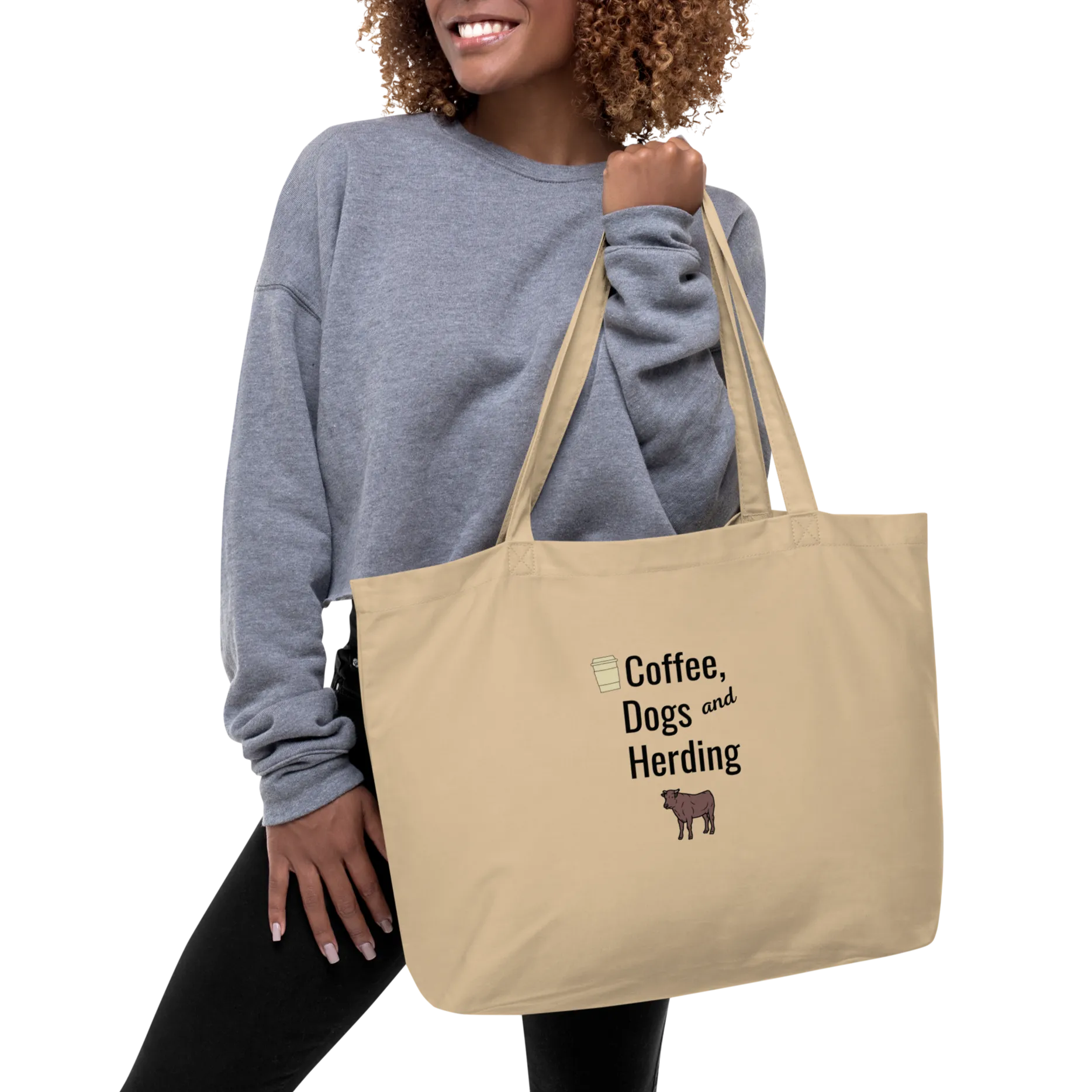 Coffee, Dogs, and Cattle Herding X-Large Tote/ Shopping Bags