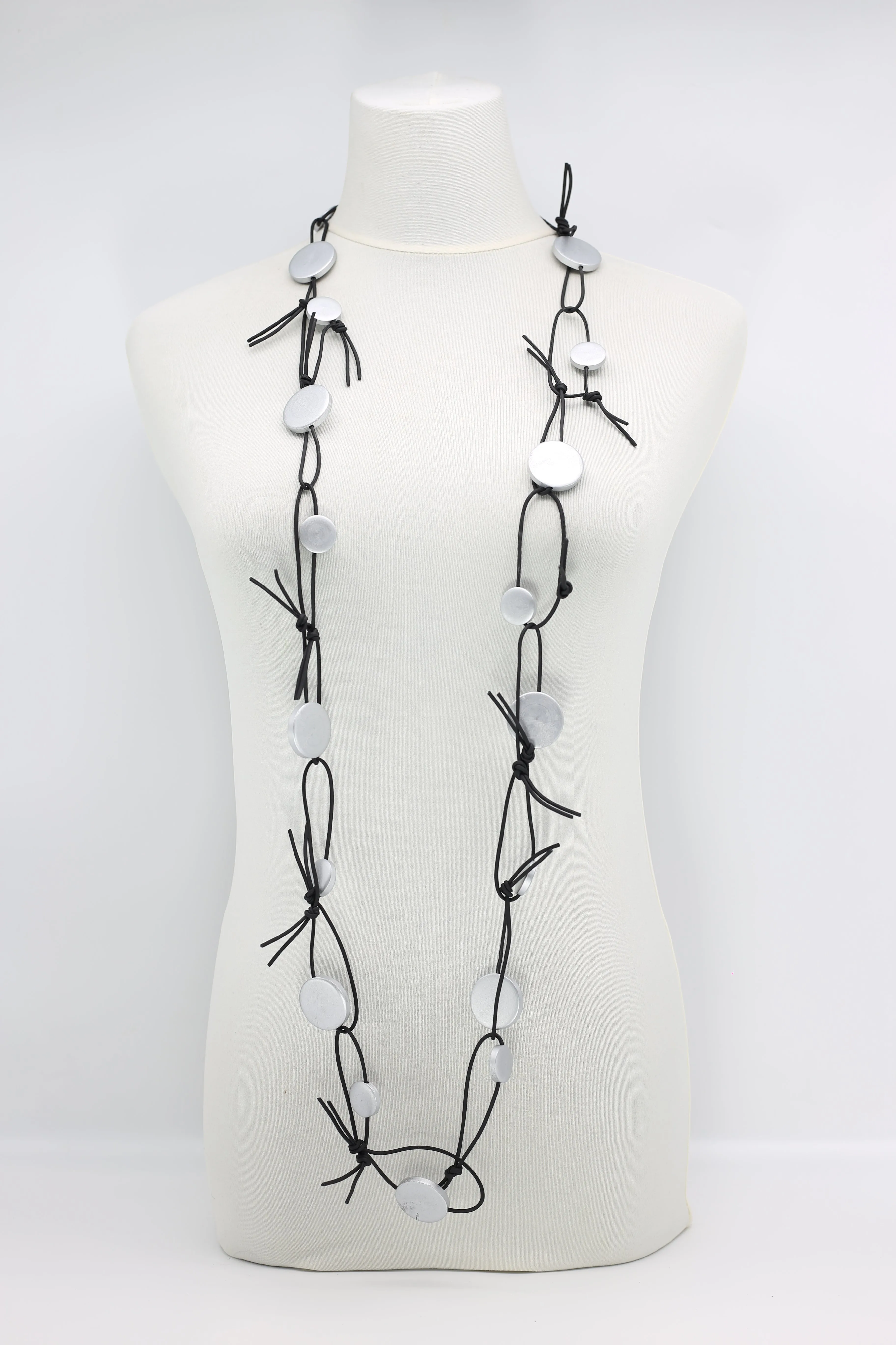 Coins on Leatherette Chain Necklace
