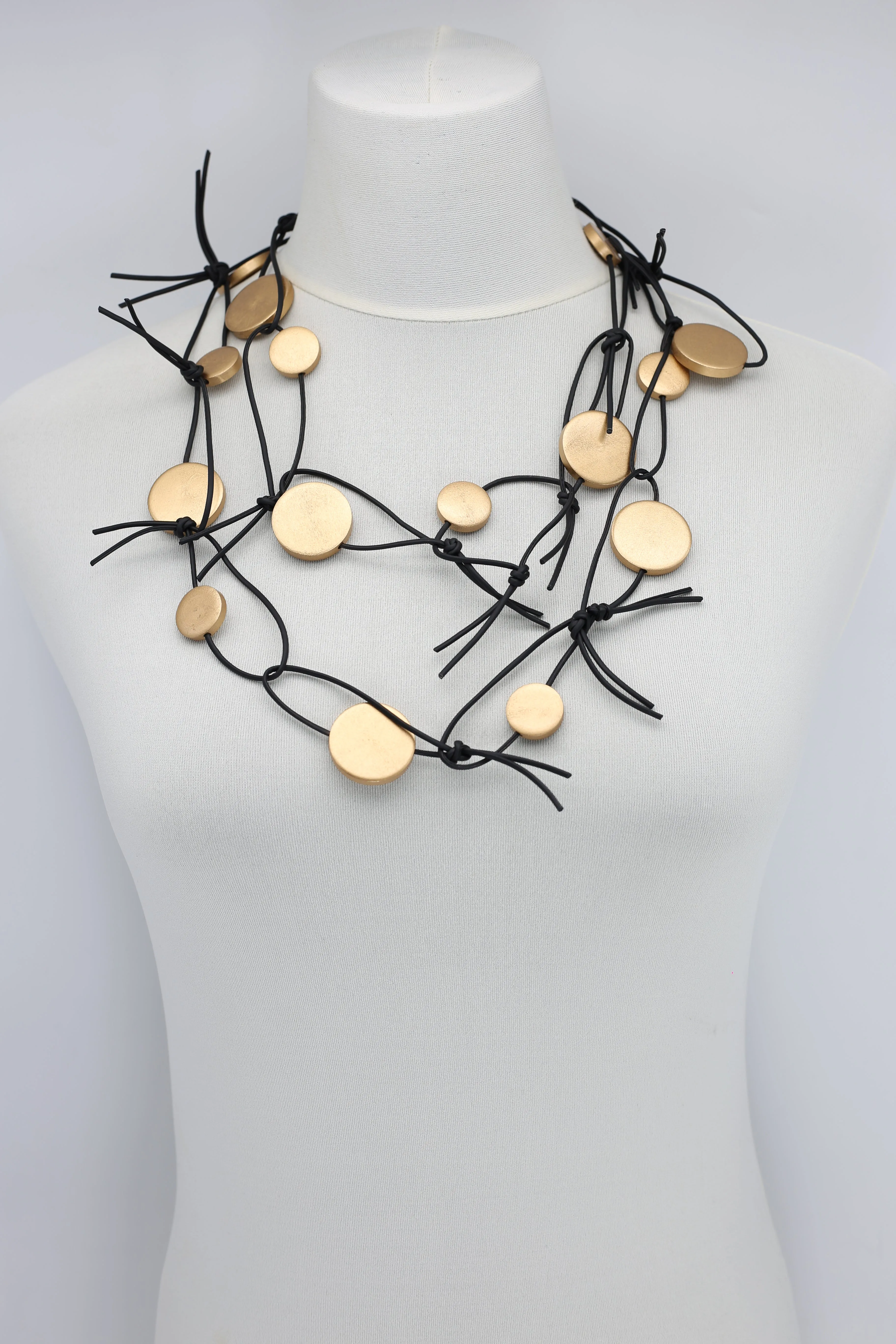 Coins on Leatherette Chain Necklace