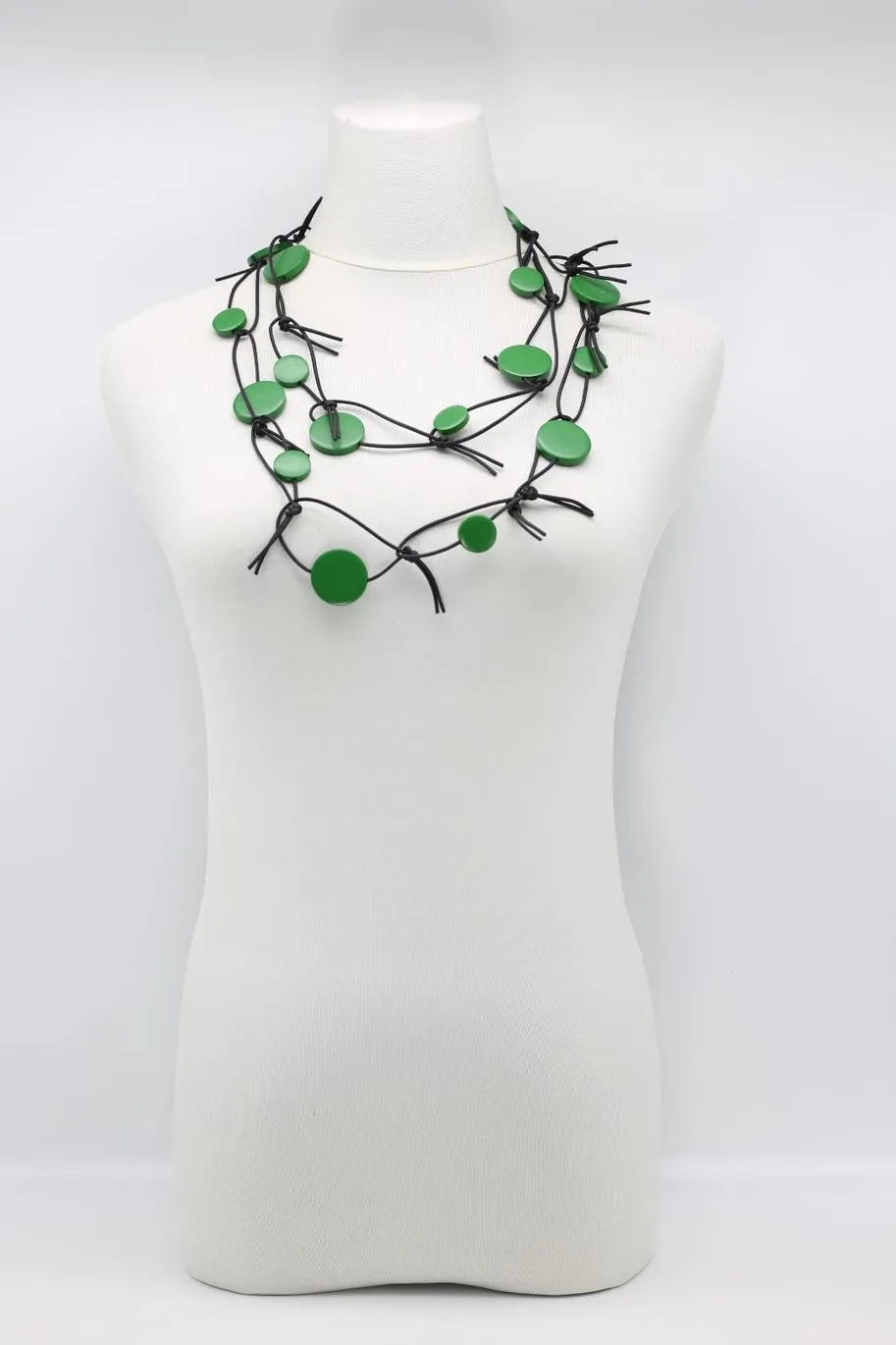 Coins on Leatherette Chain Necklace