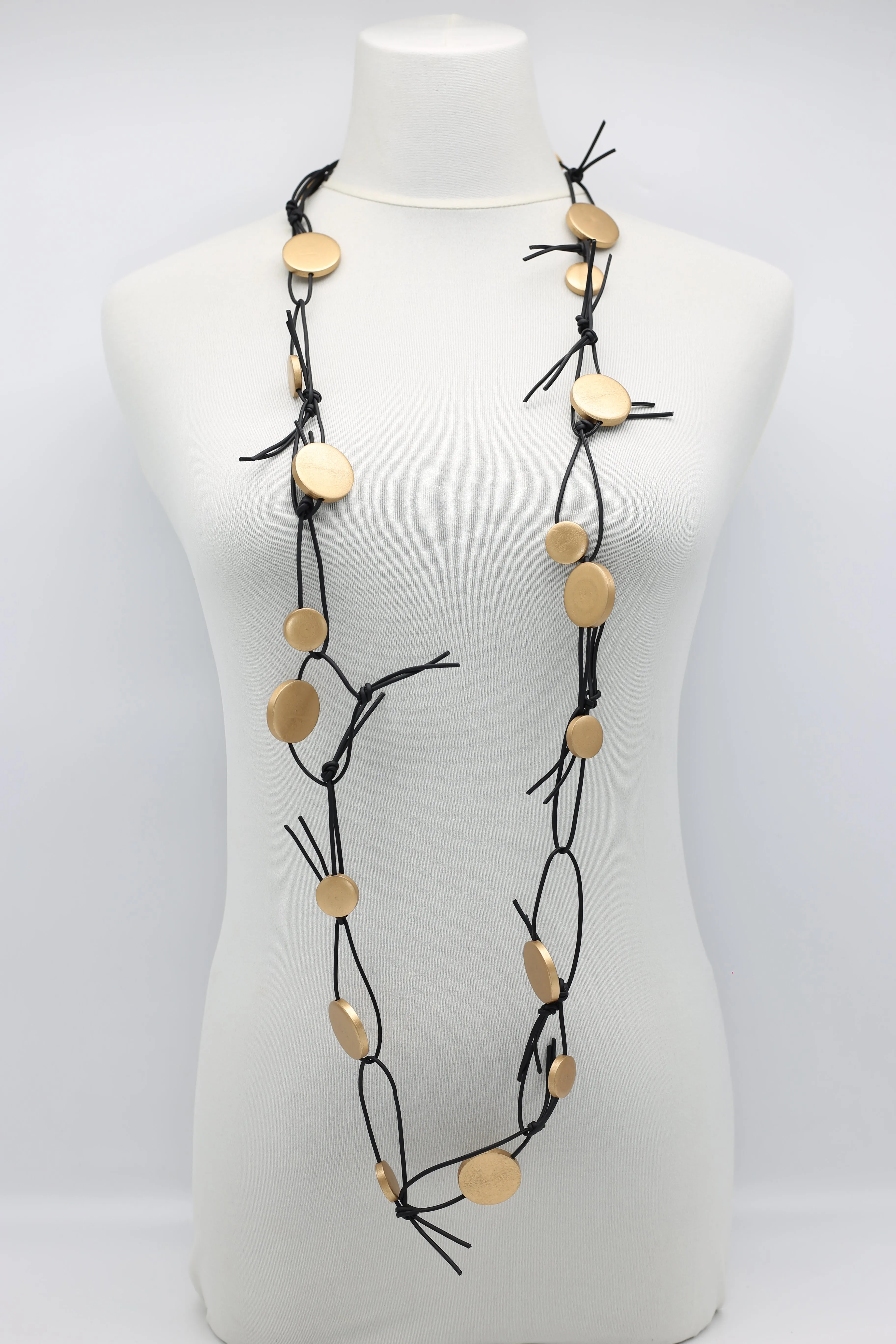 Coins on Leatherette Chain Necklace