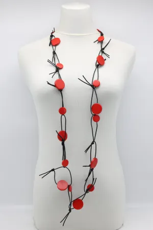 Coins on Leatherette Chain Necklace
