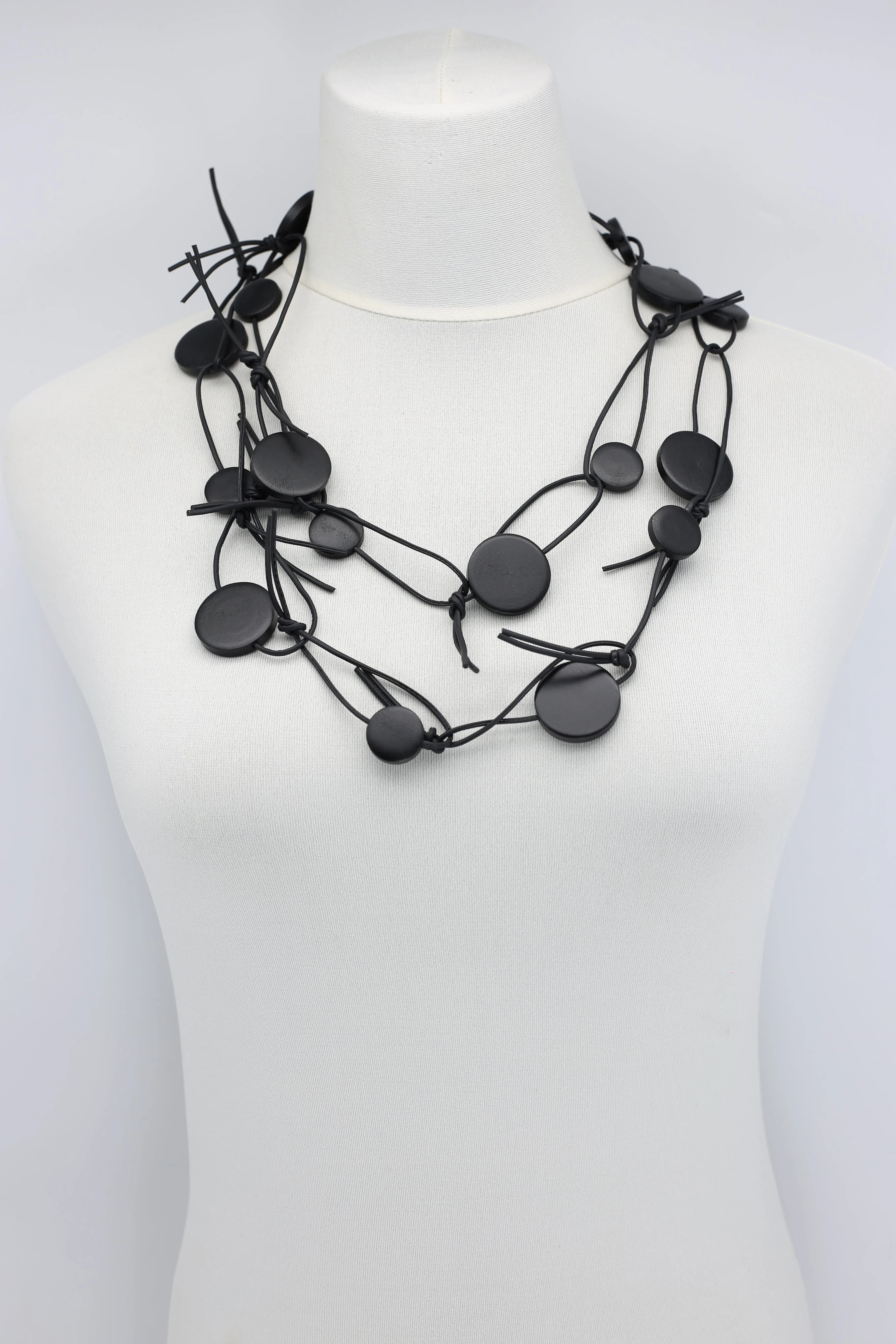 Coins on Leatherette Chain Necklace