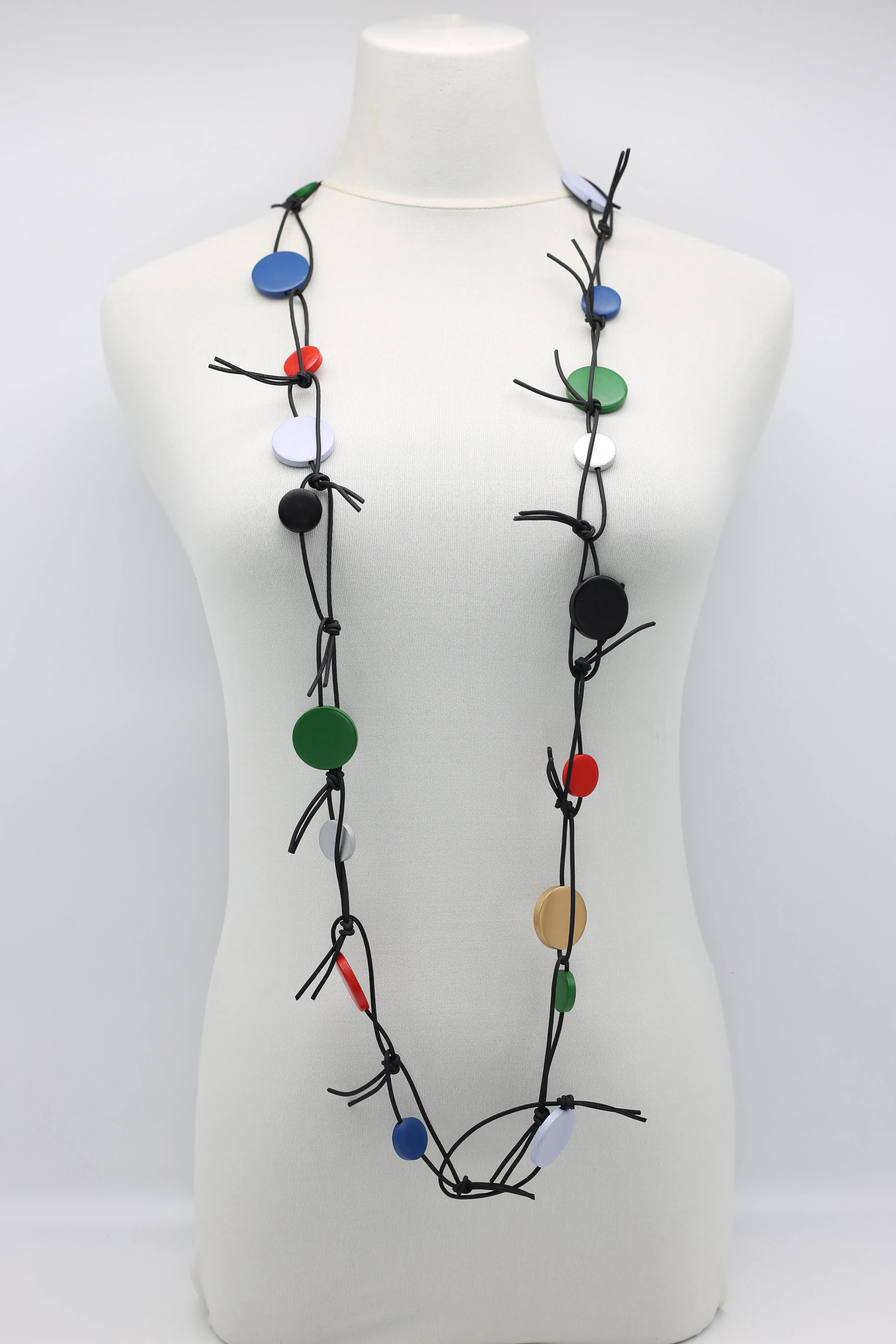 Coins on Leatherette Chain Necklace