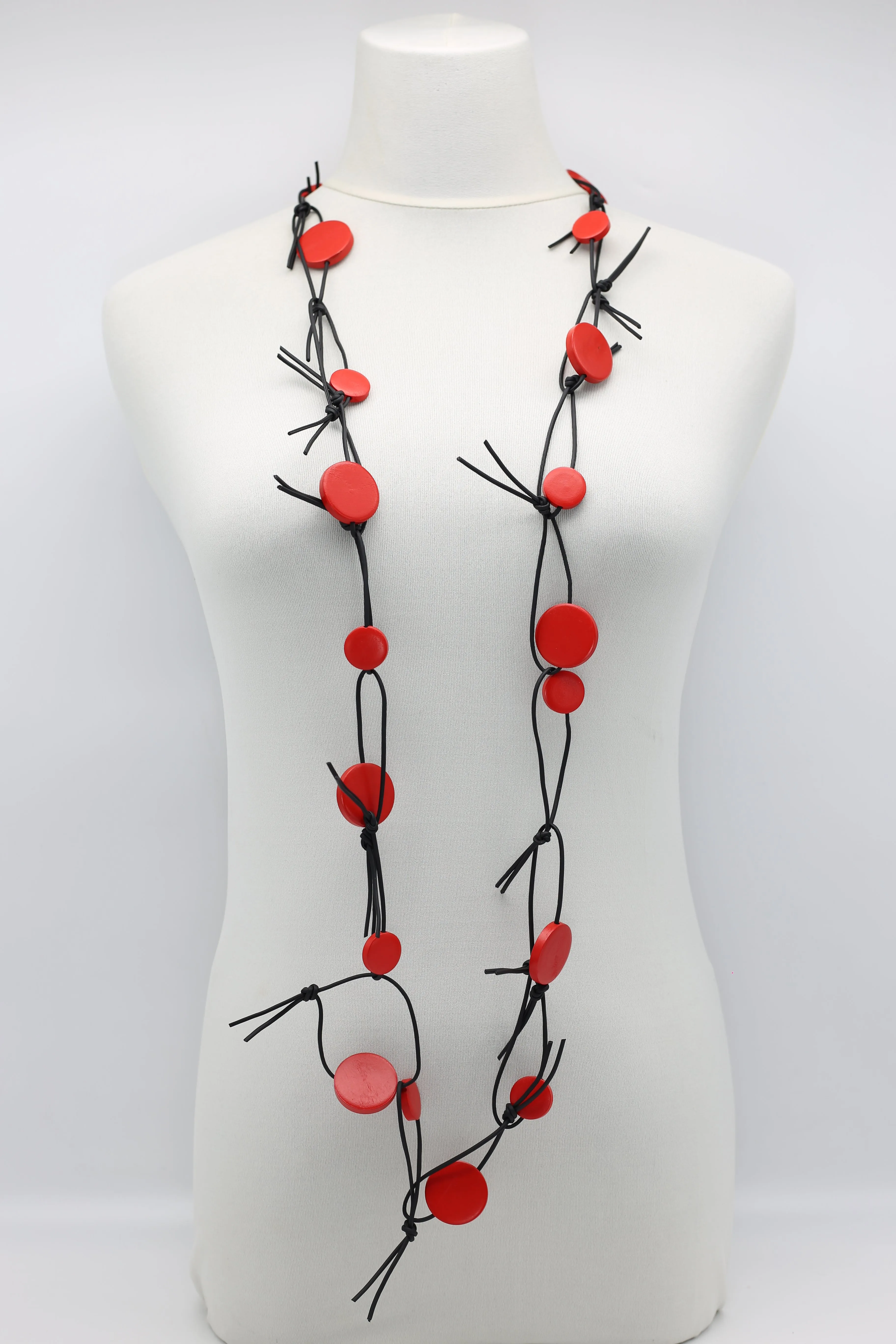 Coins on Leatherette Chain Necklace