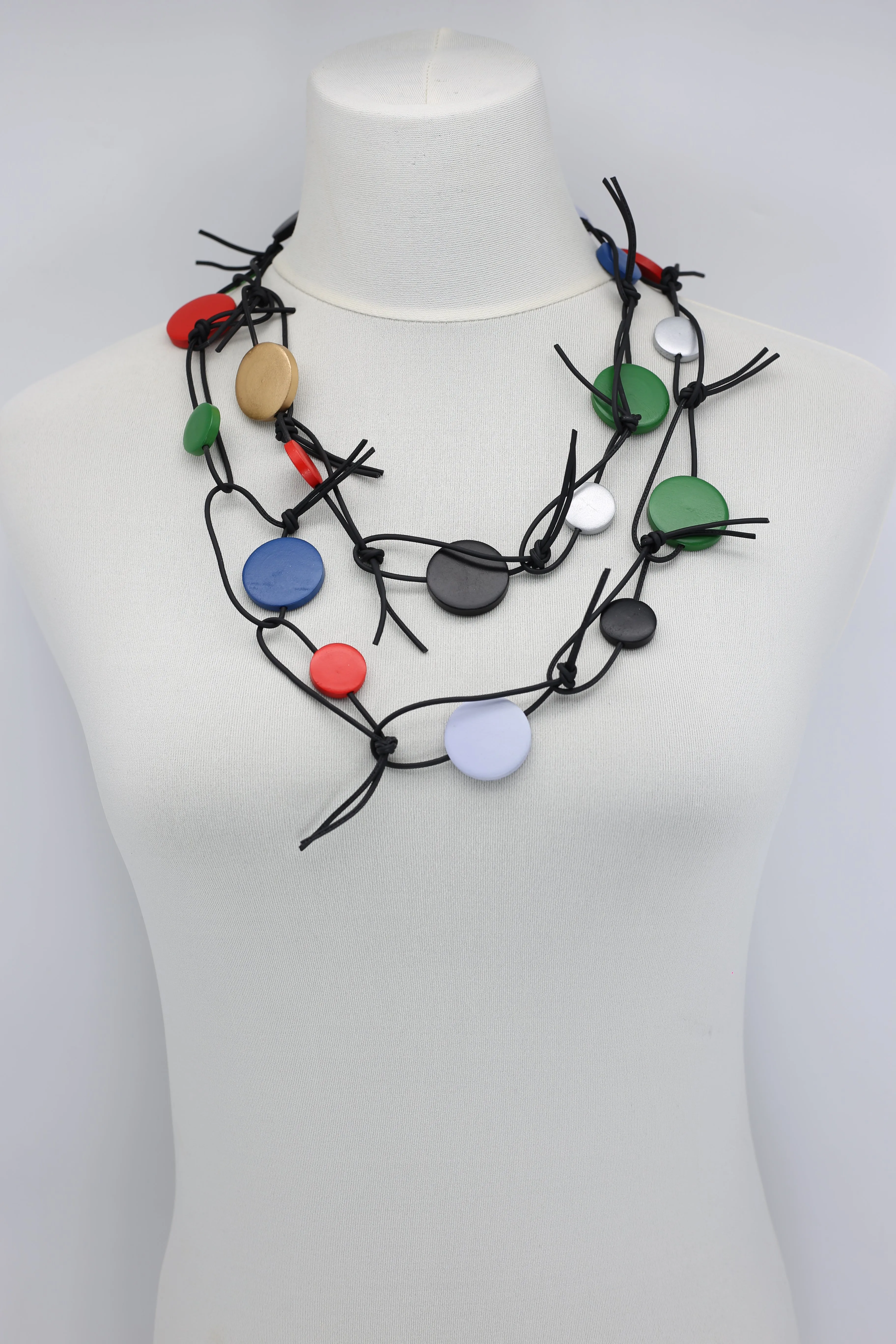 Coins on Leatherette Chain Necklace