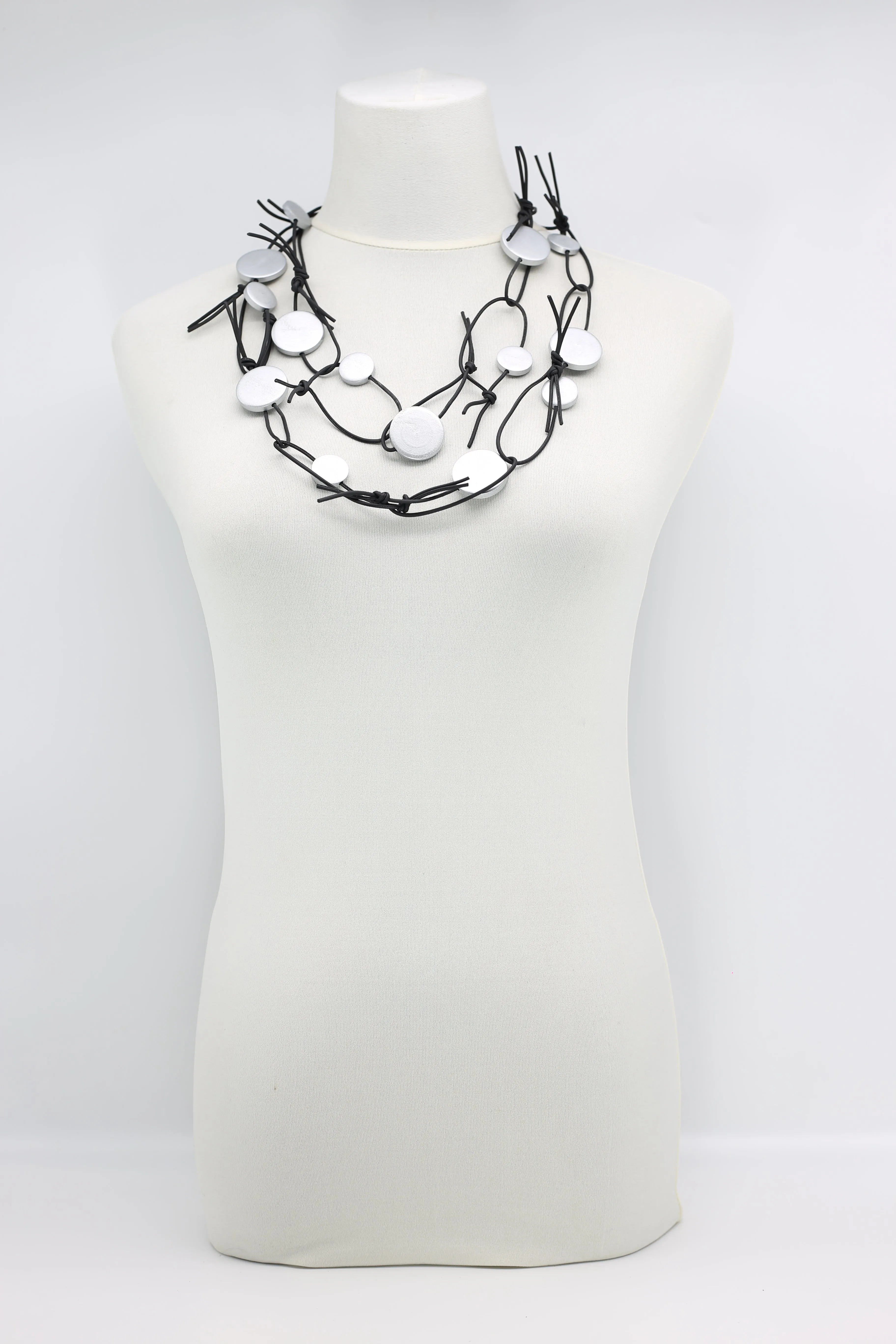 Coins on Leatherette Chain Necklace