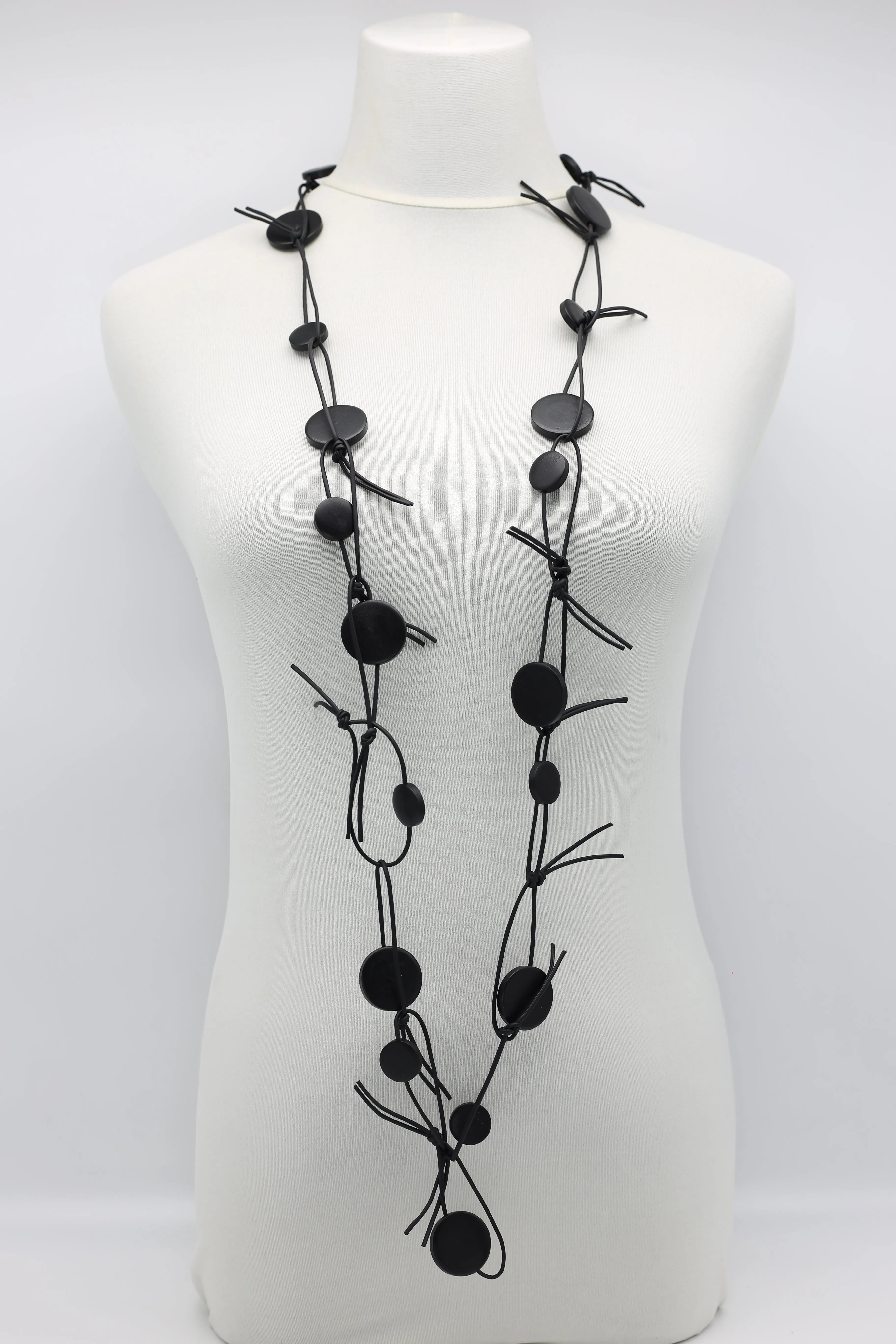 Coins on Leatherette Chain Necklace