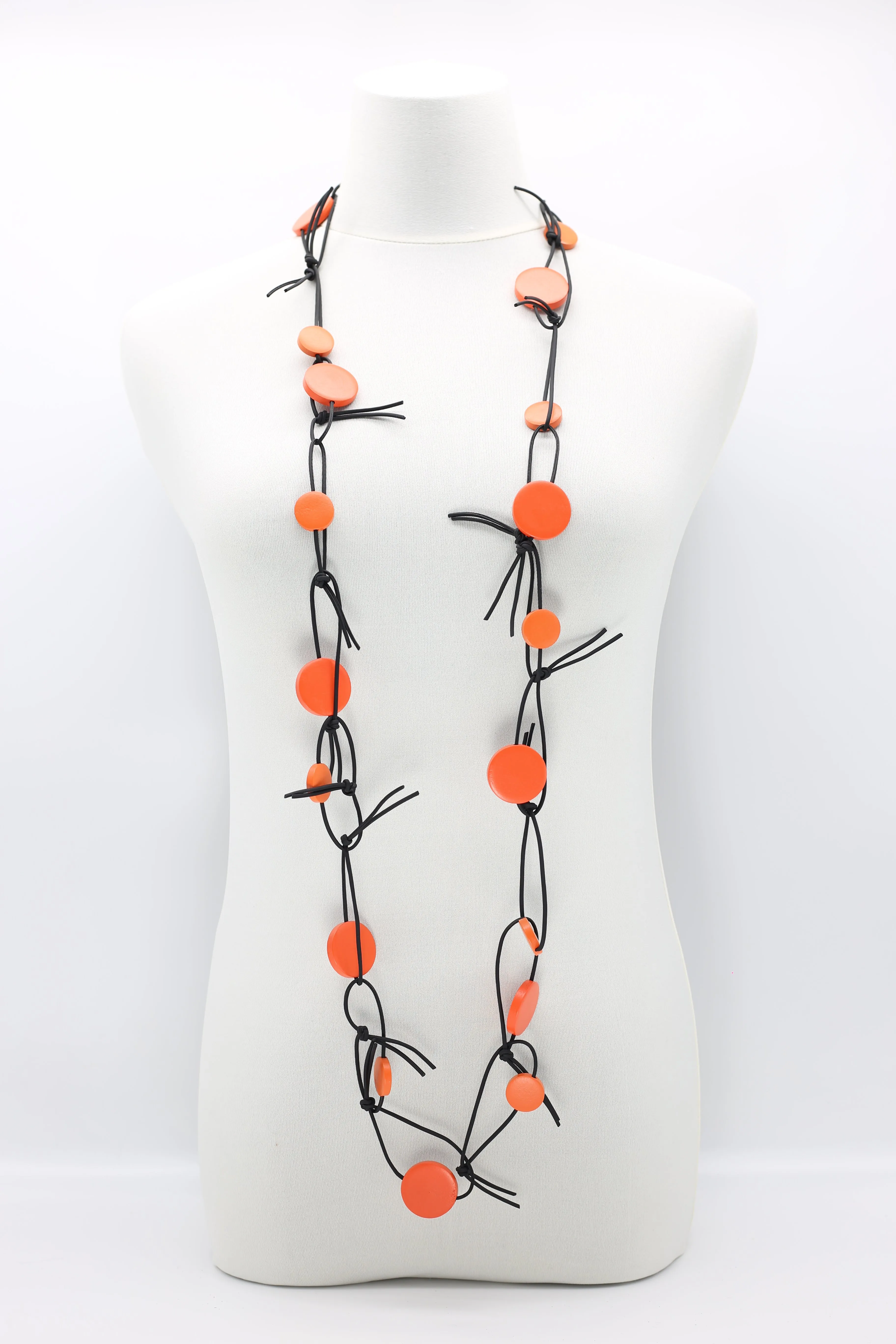 Coins on Leatherette Chain Necklace