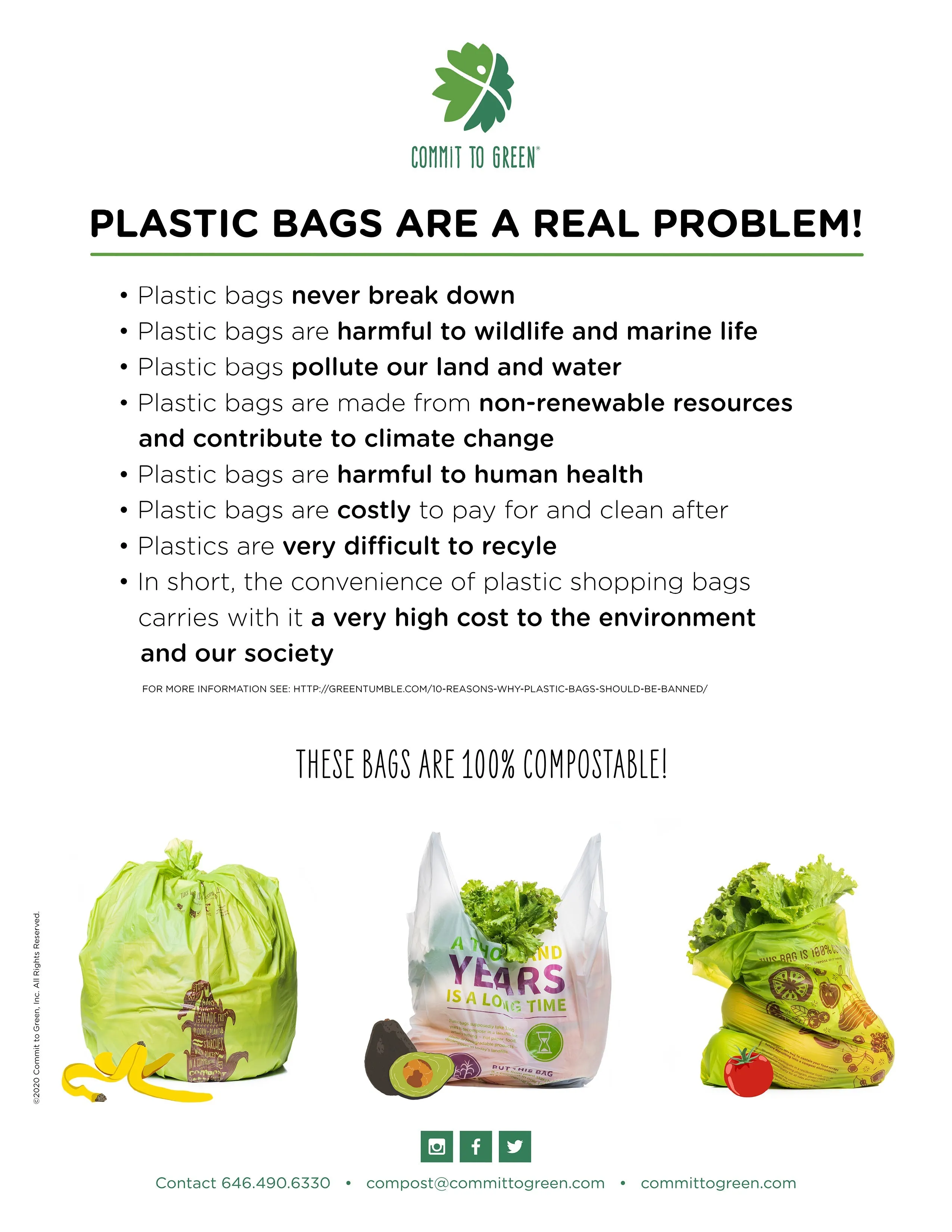 Compostable <br>Produce Bag on a Roll x3