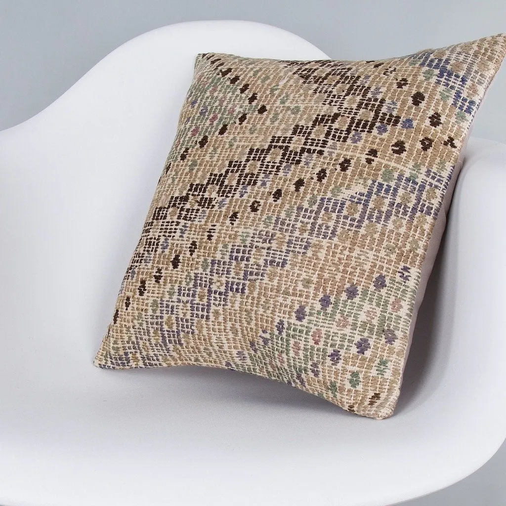 Contemporary Multiple Color Kilim Pillow Cover 16x16 7341