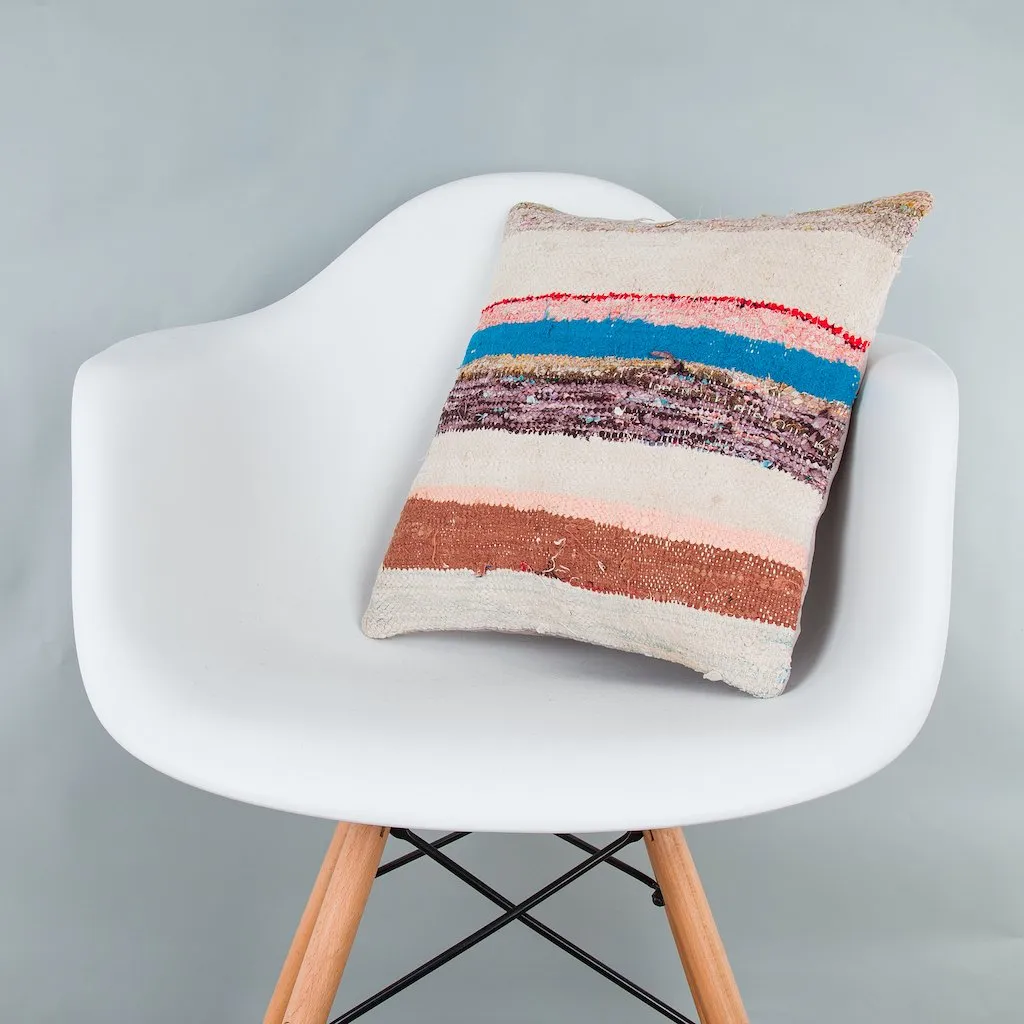 Contemporary Multiple Color Kilim Pillow Cover 16x16 7467