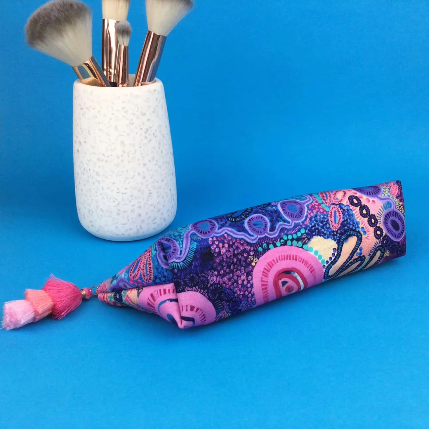 Coral Dreaming Makeup Brush Bag by Mahalia Mabo.