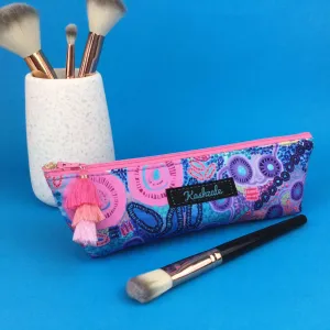 Coral Dreaming Makeup Brush Bag by Mahalia Mabo.