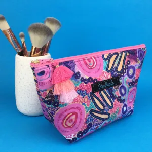 Coral Dreaming Medium Cosmetic Bag. Mahalia Mabo Design.