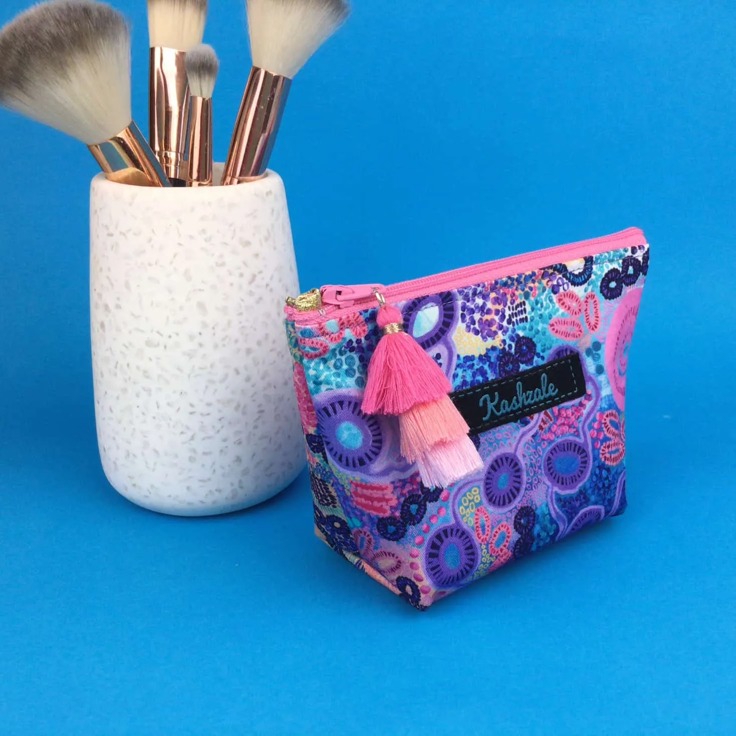 Coral Dreaming Small Makeup Bag by Mahalia Mabo