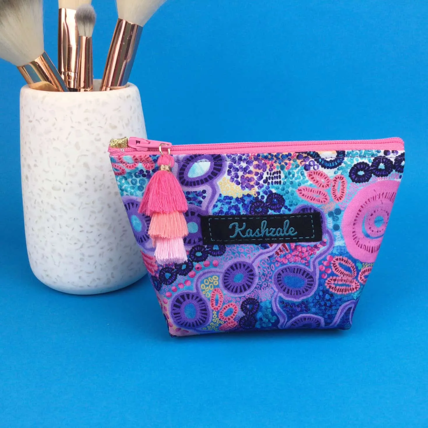 Coral Dreaming Small Makeup Bag by Mahalia Mabo