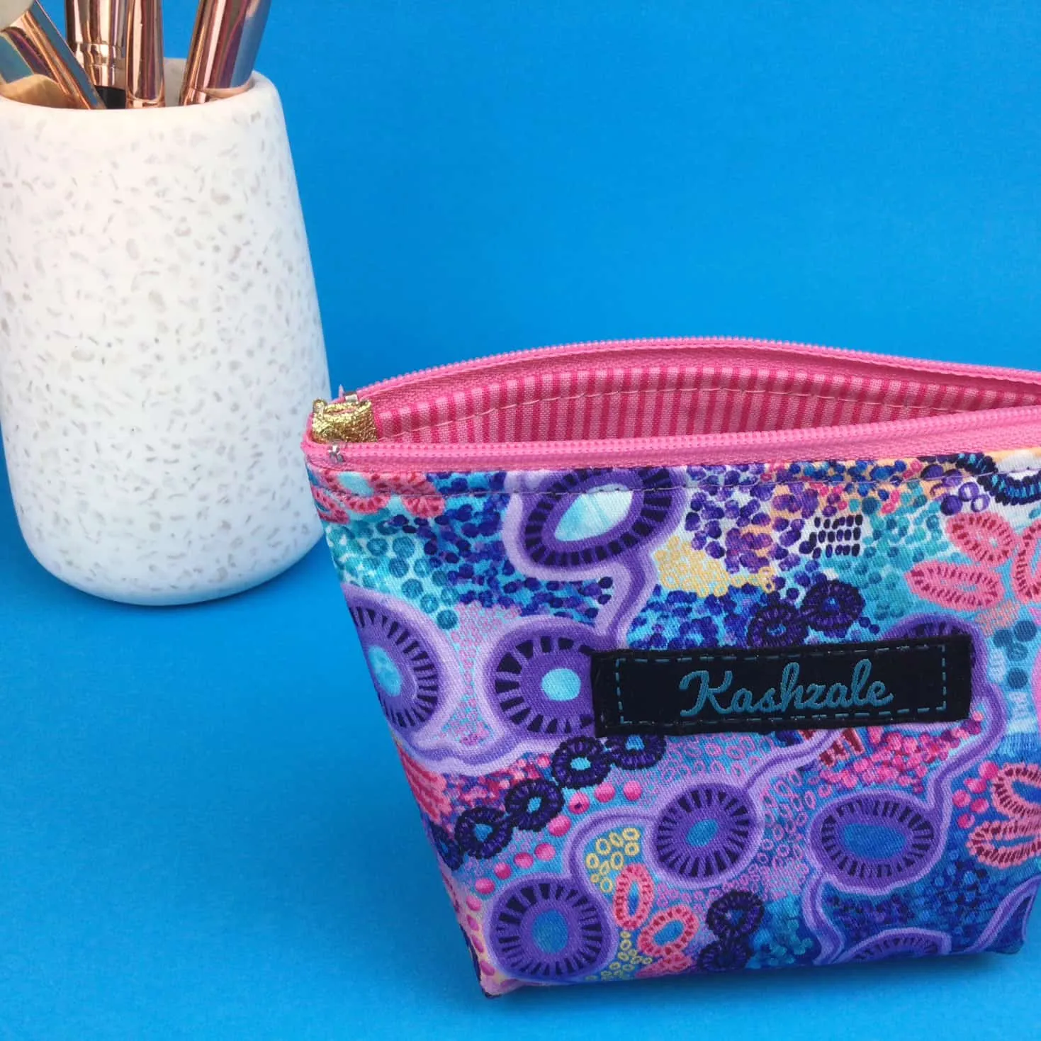 Coral Dreaming Small Makeup Bag by Mahalia Mabo