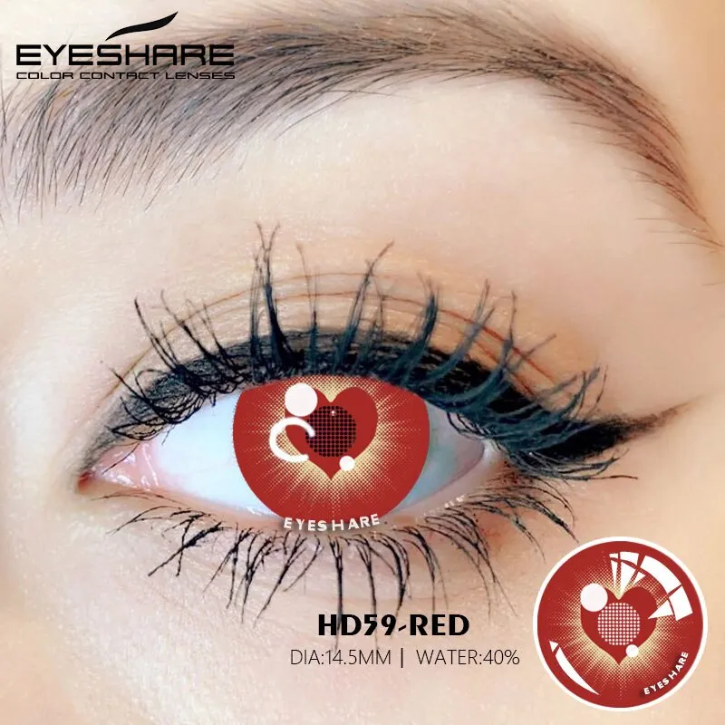 Cosplay HD59 Red 14.5mm 1 Pair | 1 Year