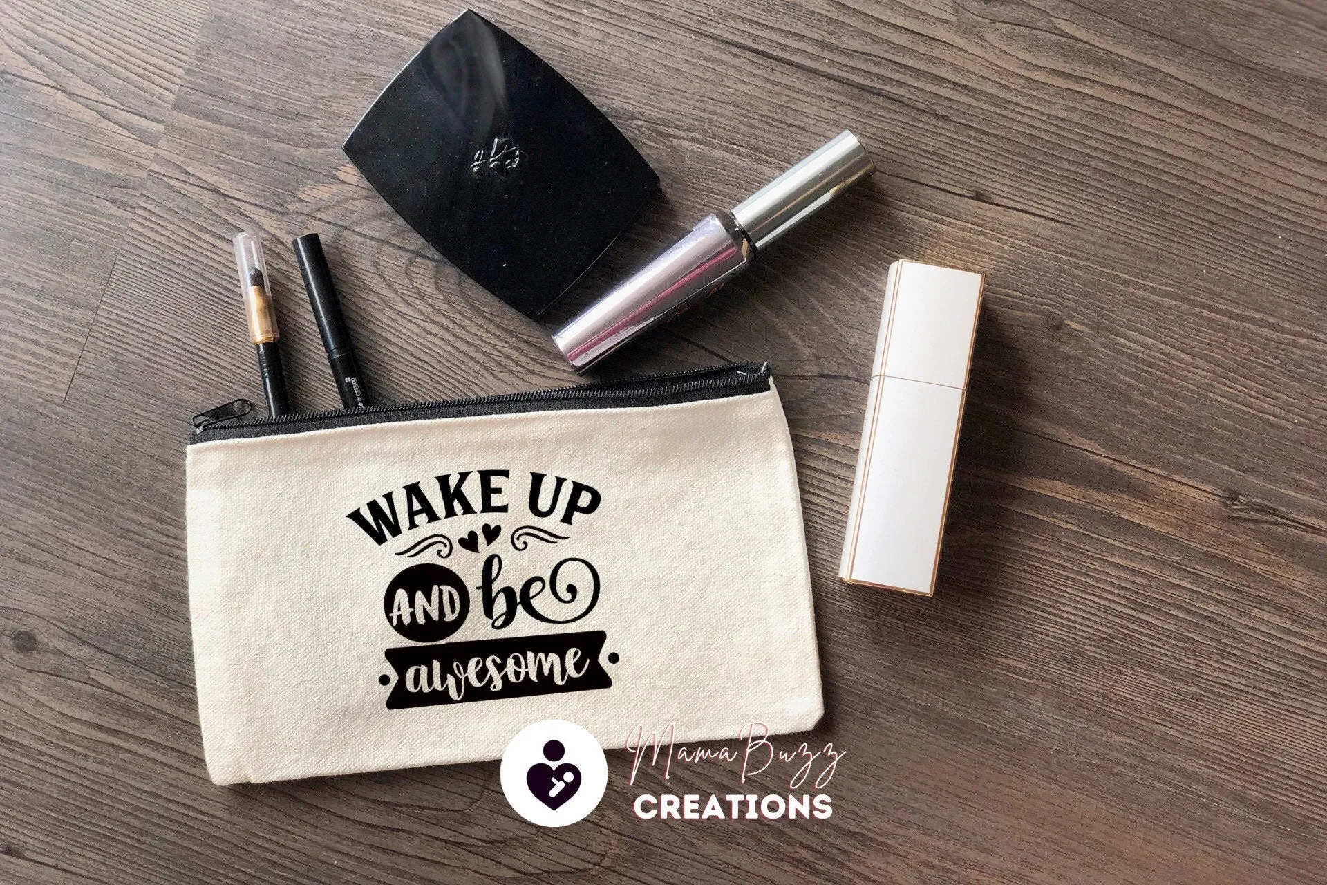 Created to Create,Makeup bag,Makeup purse,Travel bag,Makeup bag organizer,Pencil case,Cotton Zipper Bag,Custom zipper bag,Canvas,Craft Bag