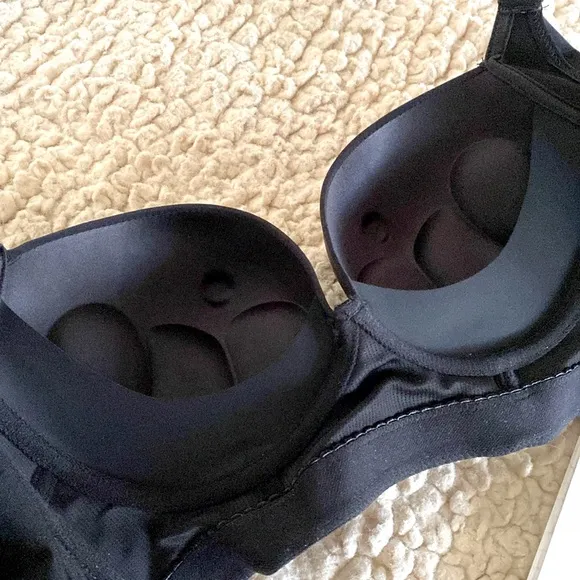 Deep Cup Fashion Women Black Push Up Hidden Underwire Support Lift Seamless Bra