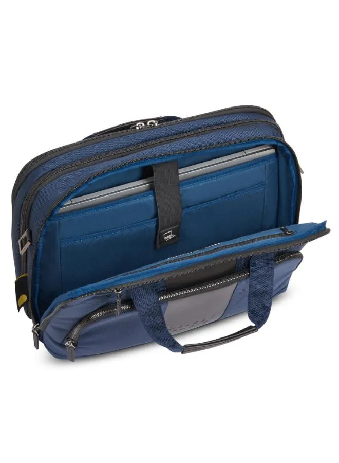 Delsey Wagram 2 Comparment Satchel Breifecase 15.6 Inch Navy Blue - 00119916102