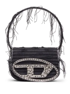 DIESEL Quilted Fringed Edge Shoulder Handbag