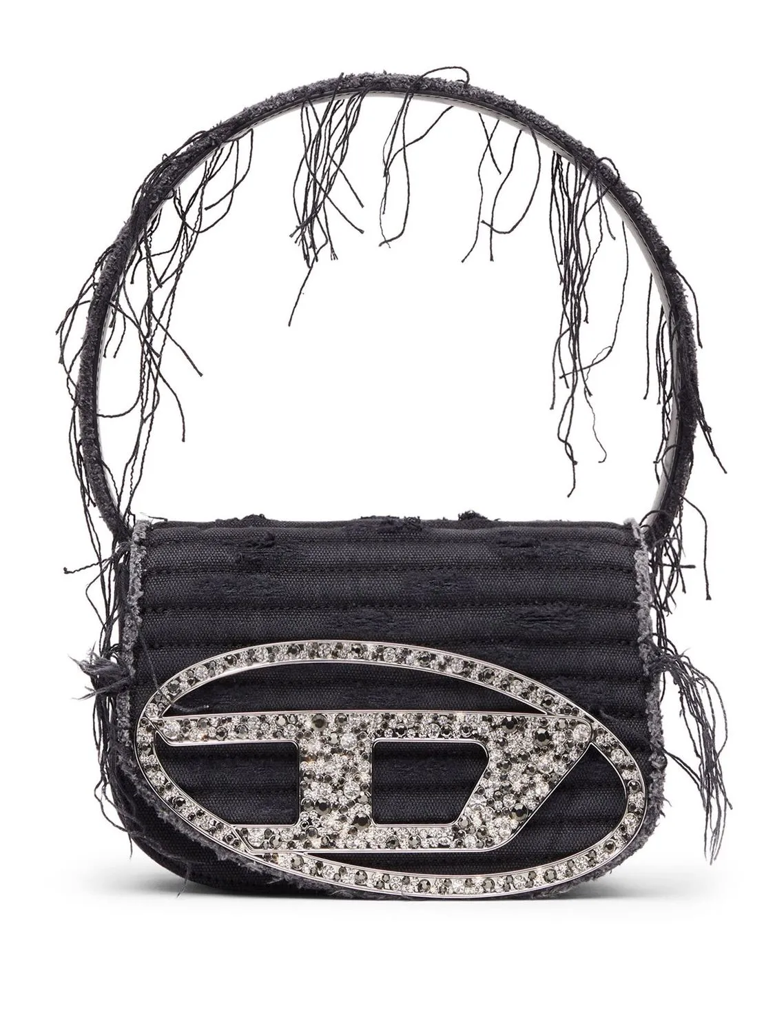 DIESEL Quilted Fringed Edge Shoulder Handbag