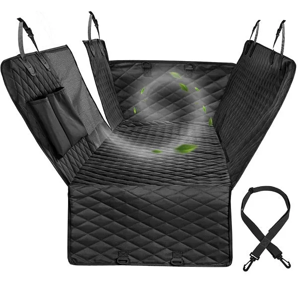 Dog Car Seat Cover Waterproof Rear Back Seat Protector With Zipper And Pockets