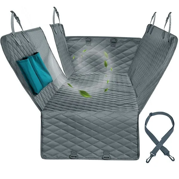 Dog Car Seat Cover Waterproof Rear Back Seat Protector With Zipper And Pockets