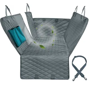 Dog Car Seat Cover Waterproof Rear Back Seat Protector With Zipper And Pockets