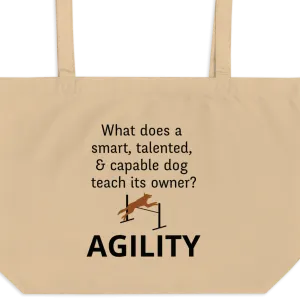 Dog Teaches Agility X-Large Tote/ Shopping Bags