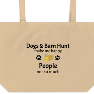 Dogs & Barn Hunt Make Me Happy X-Large Tote/ Shopping Bags