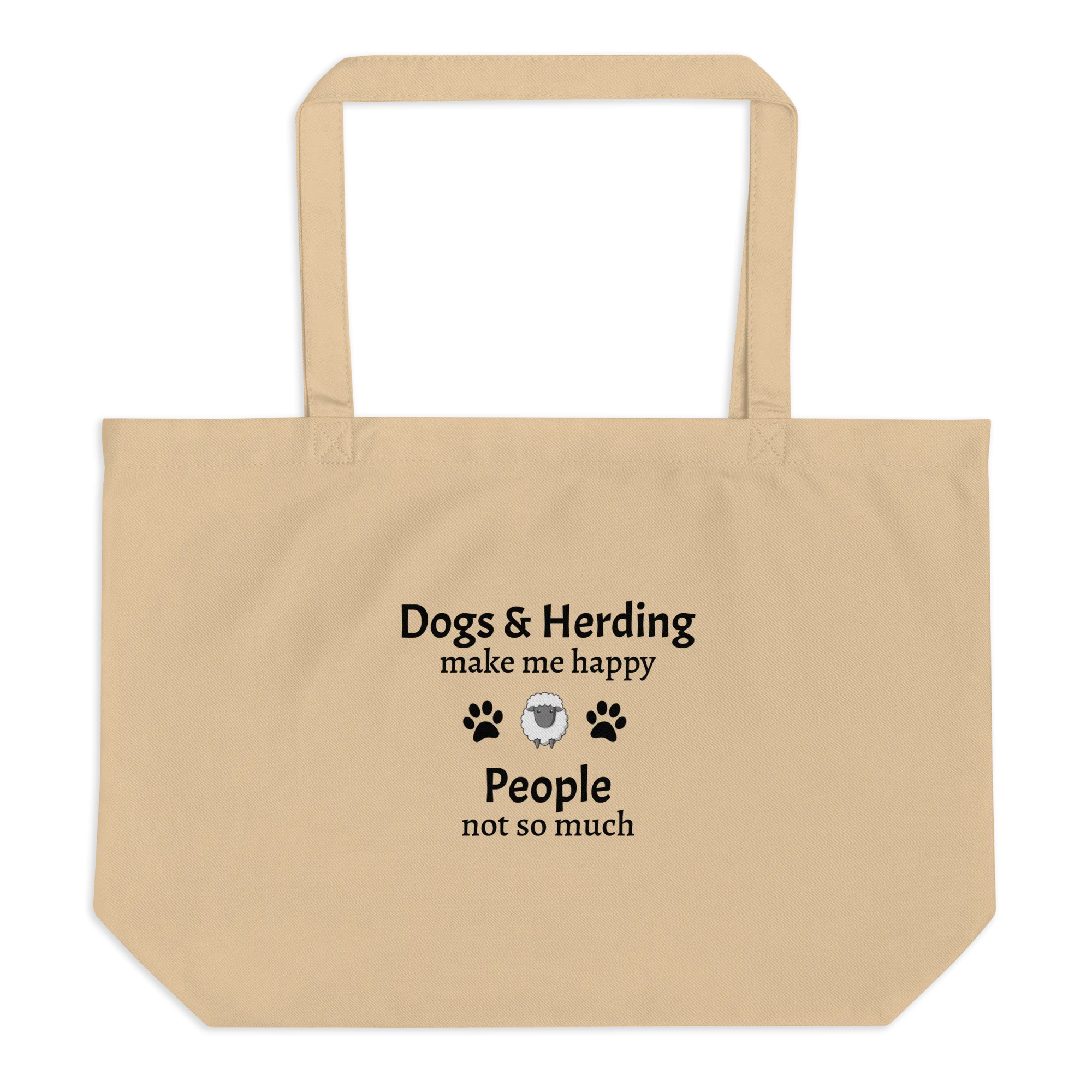 Dogs & Sheep Herding Make Me Happy X-Large Tote/ Shopping Bags