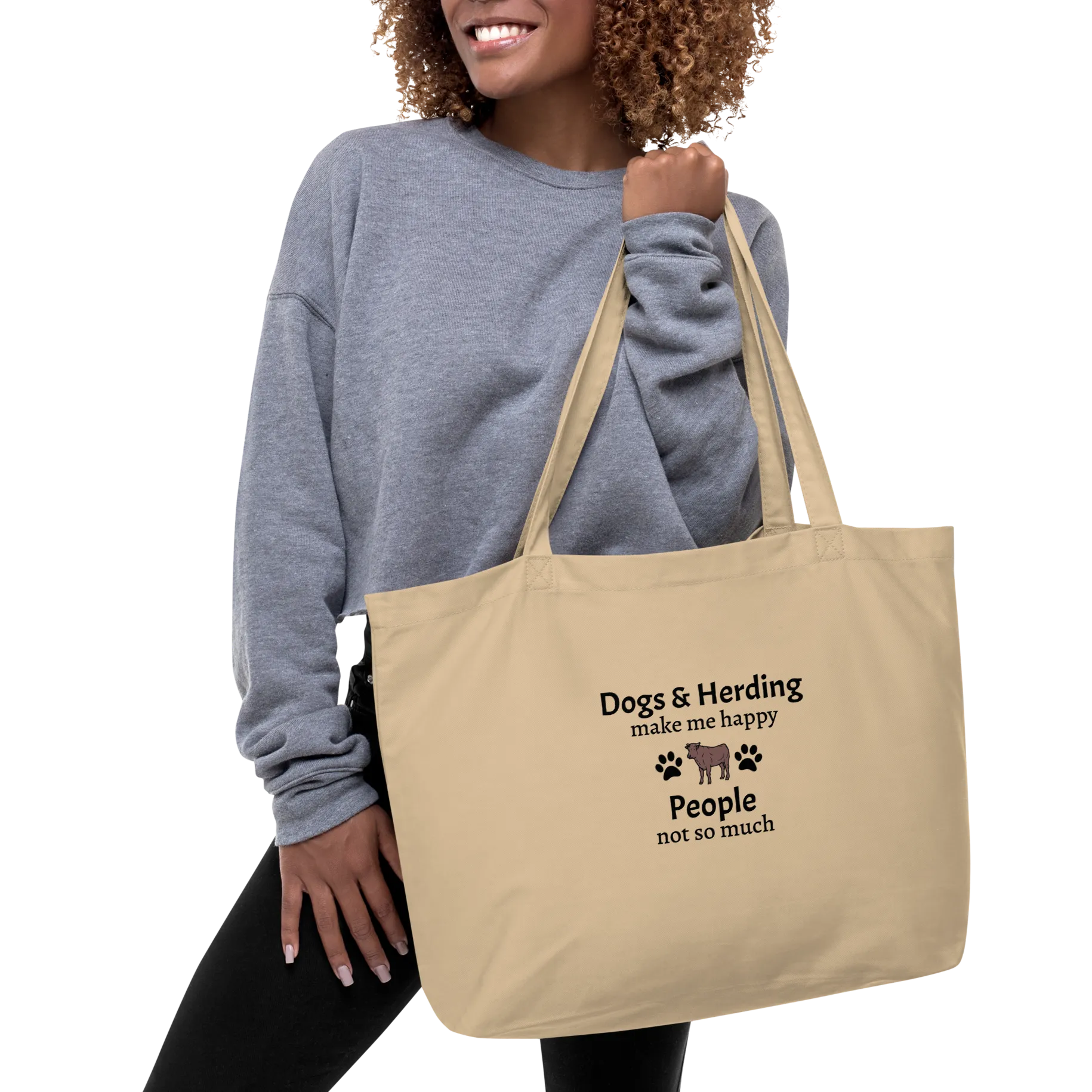 Dogs and Cattle Herding Make Me Happy Tote/ Shopping Bags