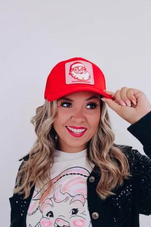 Don't Stop Believin' Santa Trucker Hat - Red