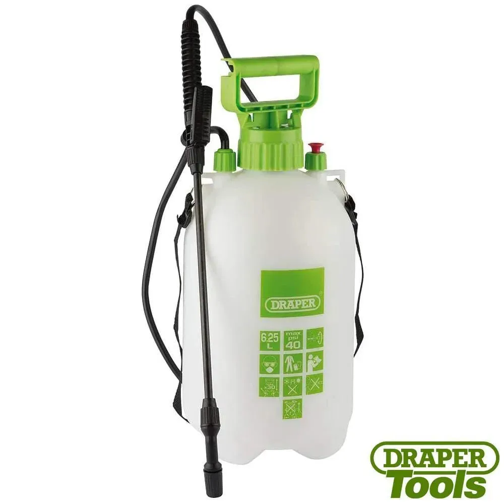 Draper 82468 Garden Pressure Sprayer 6.25 Litre Knapsack Weedkiller Chemical Pesticide