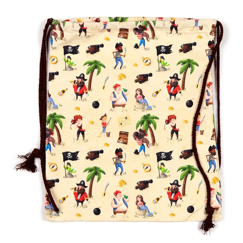 Drawstring Canvas Bag - Jolly Rogers Pirate