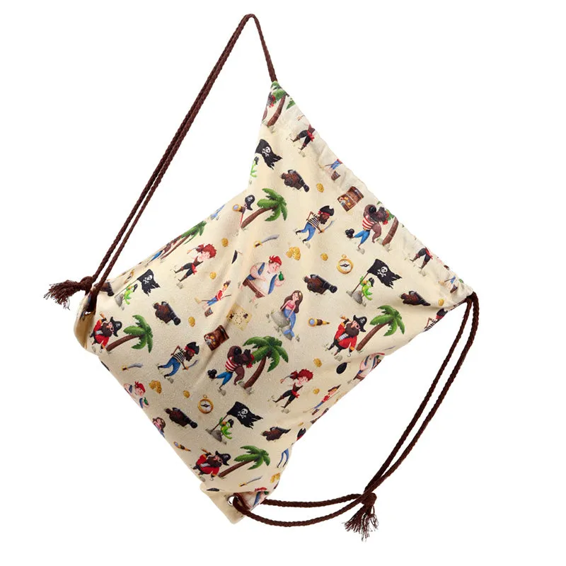 Drawstring Canvas Bag - Jolly Rogers Pirate