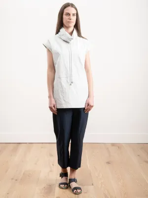 drawstring pullover top - stone