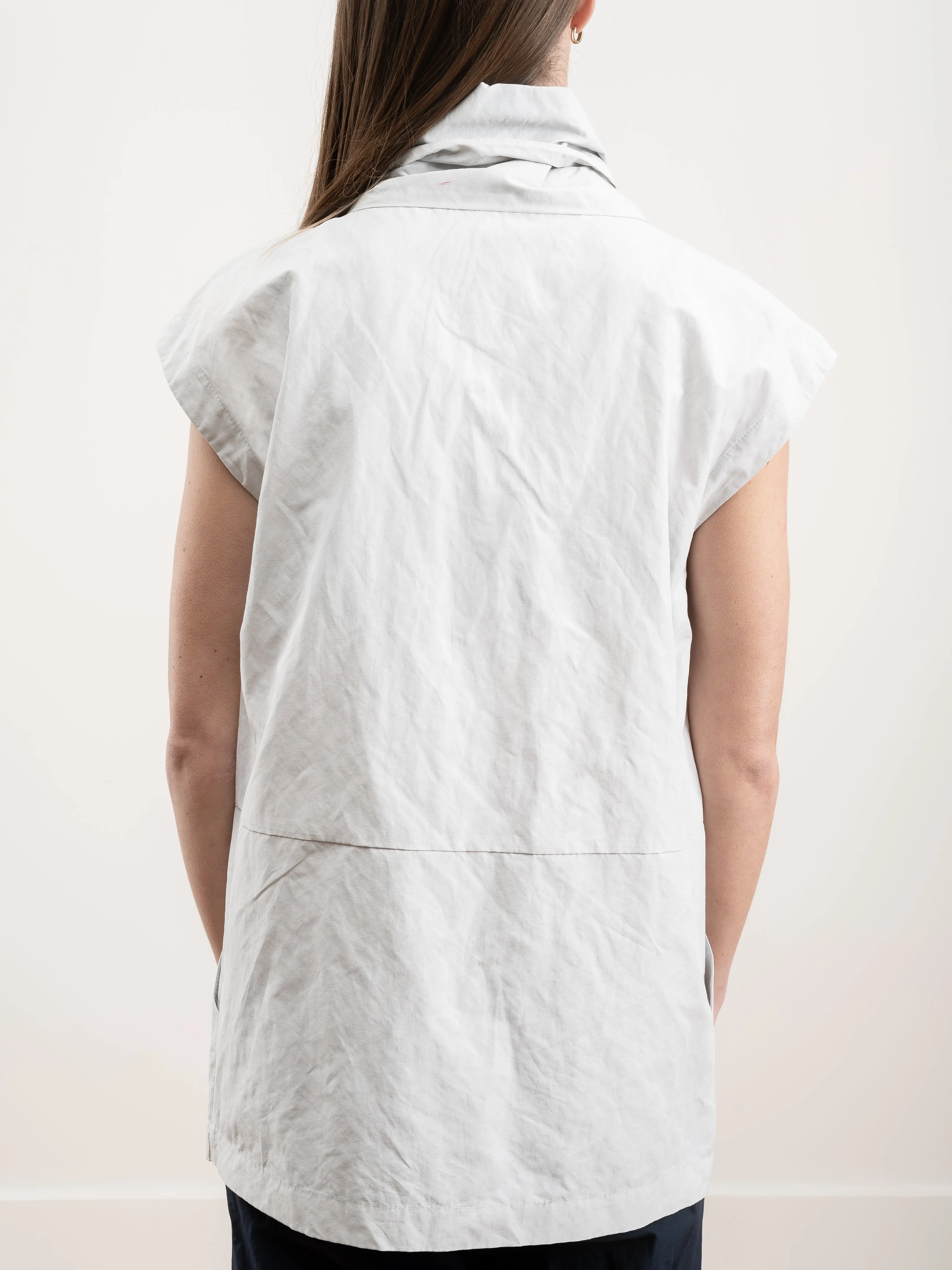 drawstring pullover top - stone