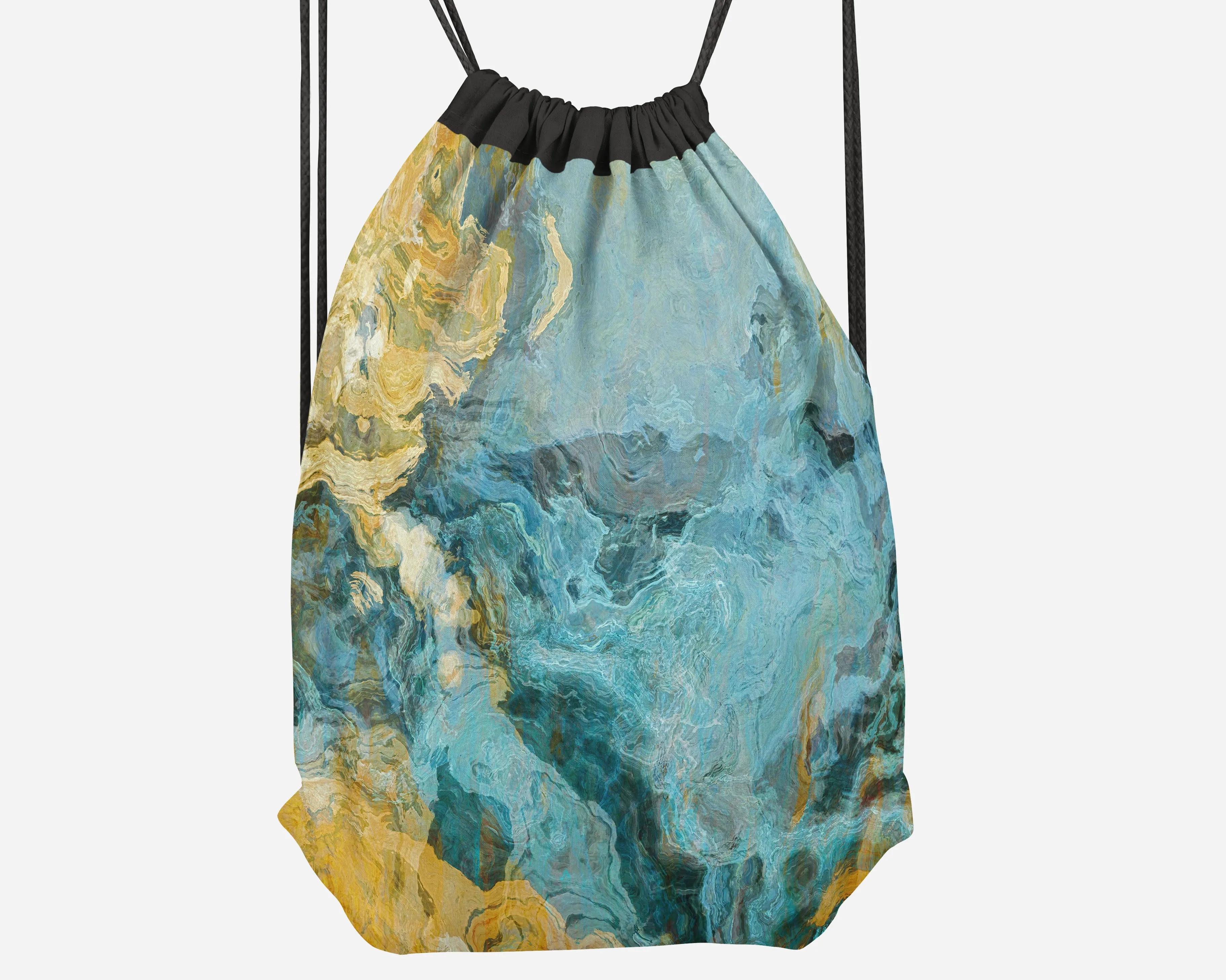 Drawstring Sling Bag, Sea and Sand