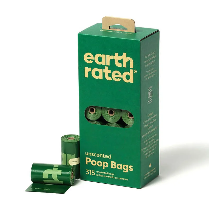 Earth Rated Poop Bags Box of 21 Rolls, 315 ct