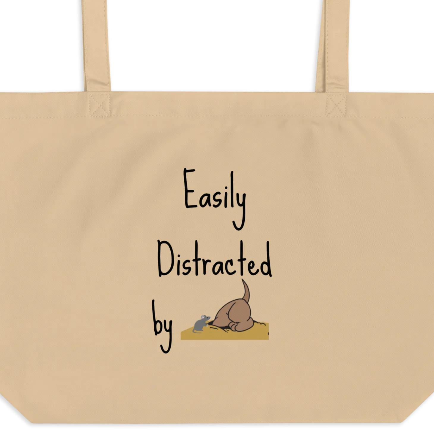 Easily Distracted by Earthdog X-Large Tote/ Shopping Bags