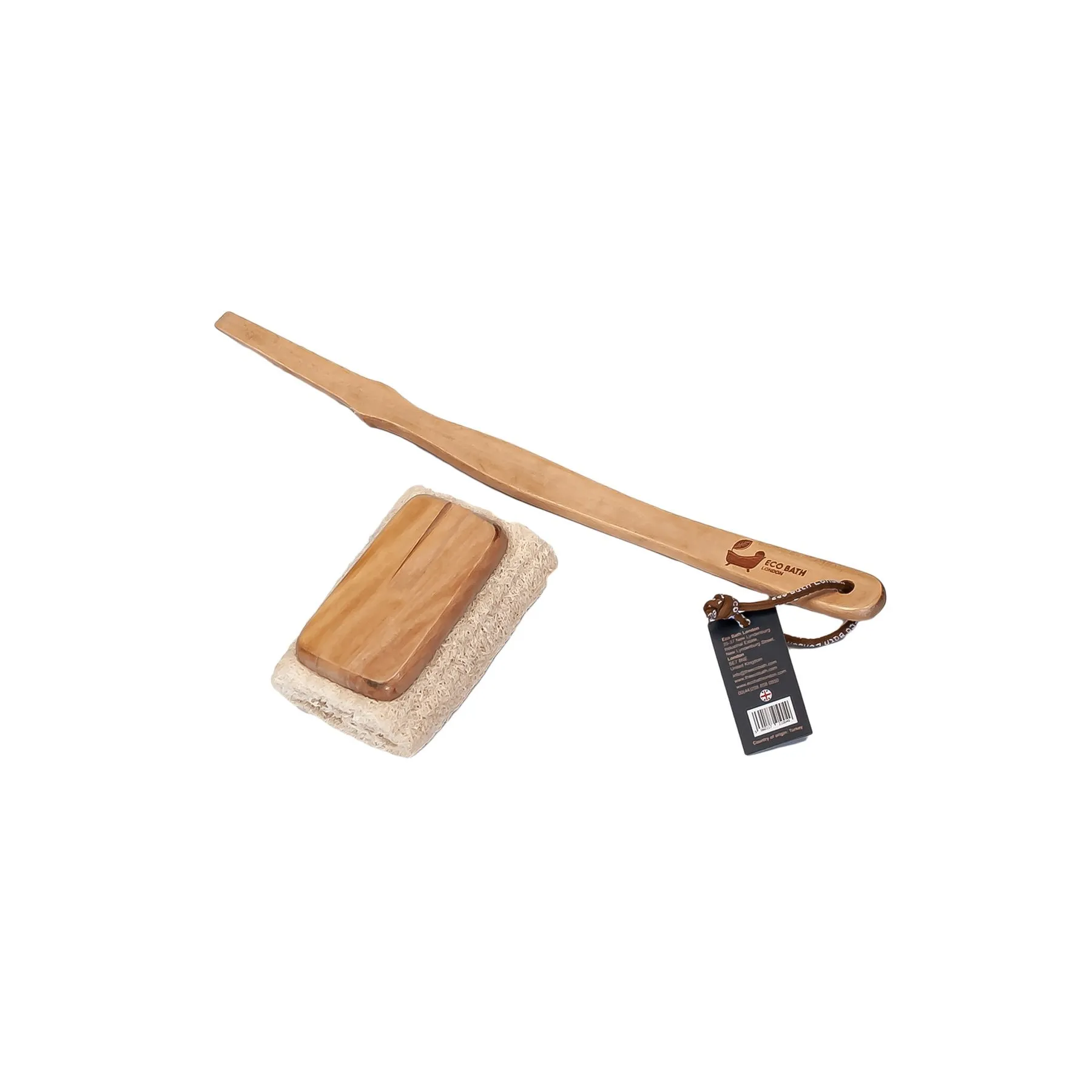 Eco Bath London Natural Loofah Brush with Detachable Handle